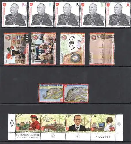 2023 Smom, neue Briefmarken, Vollständiges Jahr 33 Werte + 6 Blätter - postfrisch**