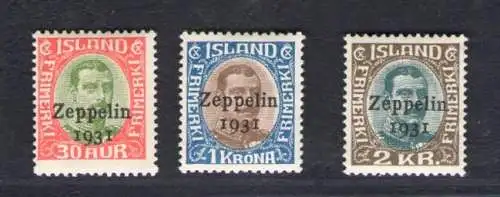 1931 Island, Luftpost Nr. 9/11 - Zeppelin - postfrisch**