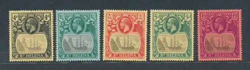 1922-37 St. Helena, Stanley Gibbons Nr. 92/96 - MLH*