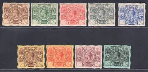 1921 Bermuda, Stanley Gibbons Nr. 68/76 - MH*