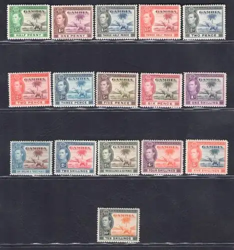 1938-46 Gambia, Stanley Gibbons Nr. 150-61 - Silbernes Jubiläum - postfrisch**