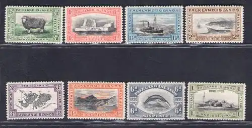 1933 Falkland Stanley Gibbons Nr. 127/34 - Giorgio V - postfrisch**