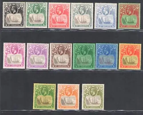 1922-37 St. Helena, Stanley Gibbons Nr. 97/112 - postfrisch**