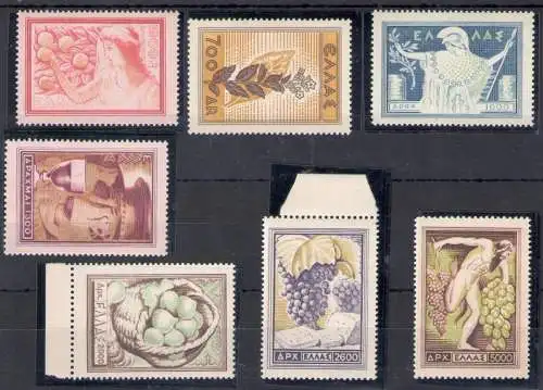 1953 Griechenland, Landwirtschaft, Nr. 585/91, 7 Werte, postfrisch**