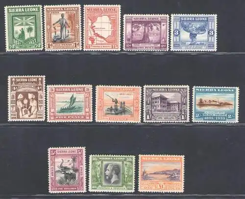1933 Sierra Leone - Stanley Gibbons Nr. 168/80 - MH*