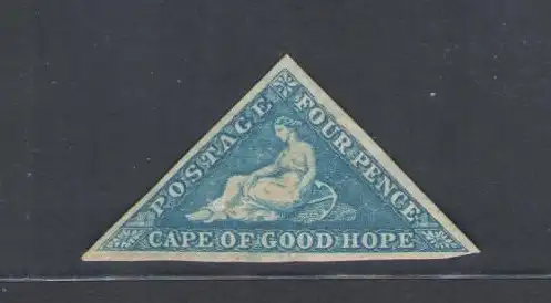 1855-63 Kap der Guten Hoffnung, Stanley Gibbons n. 6A 4D. blau - MH*