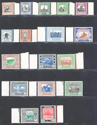1951-61 Sudan - Stanley Gibbons Nr. 123-39 - postfrisch**