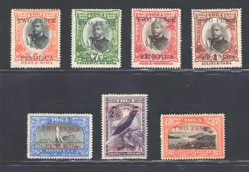 1923/24 Tonga - Stanley Gibbons Nr. 64/70 - MH*