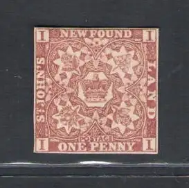 1857-64 Neufundland - Stanley Gibbons Nr. 1 - 1d. braun-lila - MH*
