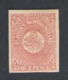 1862-64 Neufundland - Stanley Gibbons Nr. 18 - 4d. rose lake - MH*