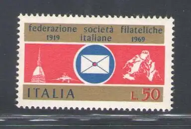 1969 Italien Republik, Ohne gelben Druck Nr. 1114a, postfrisch**