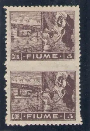 1919 Fluss - Unverzahnte Ansichten in der Mitte, Paar, Nr. B47h - MH*