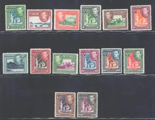1949-52 ST. VINCENT - Stanley Gibbons Nr. 164-77 - Neue Währung - postfrisch**