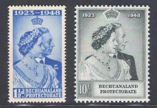 1948 Protektorat Bechuanaland, Stanley Gibbons Nr. 136-37, postfrisch**