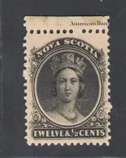 1860-63 Nova Scotia, 12 1/2 schwarz, Stanley Gibbons Nr. 29, postfrisch**