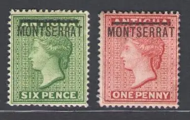 1876-83 Montserrat, Stanley Gibbons Nr. 1/2 - MH*