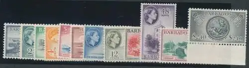 1953 BARBADOS, Stanley Gibbons Nr. 289/301 - Elisabeth II. - MH*