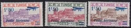 1930 TUNESIEN/TUNESIEN - Yvert PA Nr. 10/12 3 MLH/* Werte