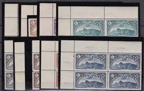 1931 SAN MARINO Luftaufnahme von San Marino Luftpost Nr. 1/10 10 Werte in SELTENEN QUARTINE MNH** Bolaffi Signatur und Zertifikat