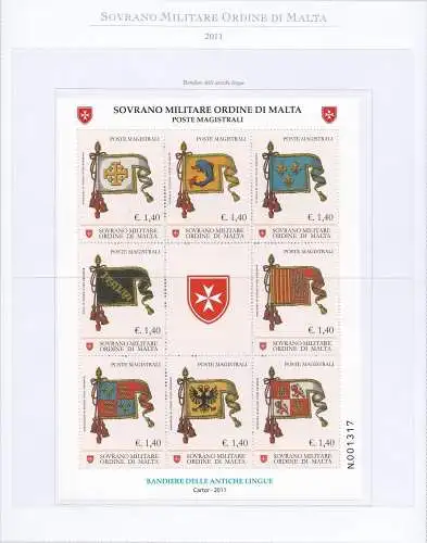 2011 SMOM - Komplettes Jahr, neue Briefmarken, 30 Werte + 6 Blätter - postfrisch**