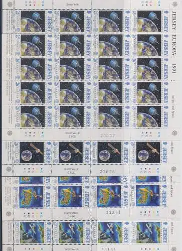1991 EUROPA CEPT Jersey 4 Mini-Flöße Europa Space postfrisch**