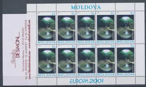 2001 EUROPA CEPT Moldawien/Moldawien Minifol Wasser postfrisch**