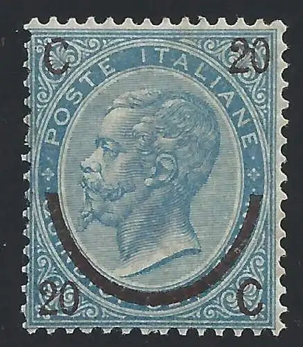 1865 Italien - Königreich, Nr. 25 Hufeisen III. Typ MLH/* LINGUELLAT