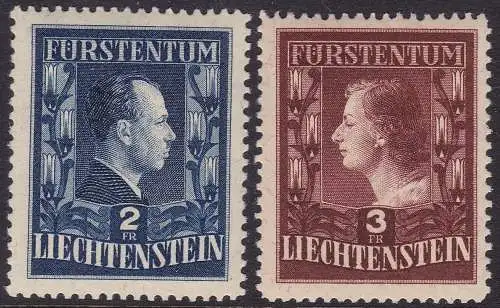 1951 Liechtenstein, Nr. 266/267 Serie von 2 Werten MNH/**