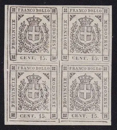 1859 Modena Provisorische Regierung, Nr. 14 grau */** Bolaffi-Zertifikat