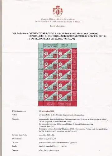 2008 SMOM - Nr. 927 10 mnh /**