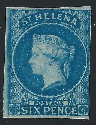 1856 ST. HELENA - SG 1 6d. blau imperforiert MH/*