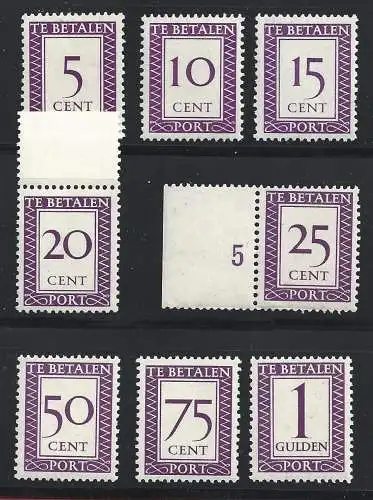 1950 SURINAME - Tasse Nr. 39/46 8 MNH/** Werte