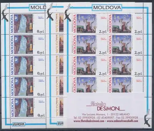 1995 EUROPA CEPT Moldawien/Moldawien 3 Minifos Frieden und Freiheit postfrisch**
