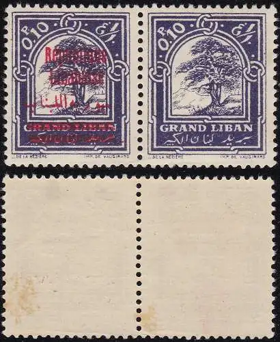 1928 GROSSLIBANON - Yvert Nr. 98h 0 Pi. 10 violett MLH/*