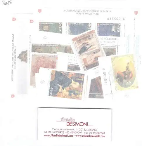 2015 Smom, neue Briefmarken, komplettes Jahrgang, 31 Werte + 7 Broschüren postfrisch**