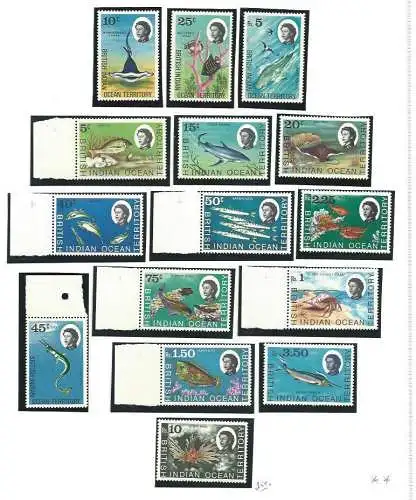 1968-76 OCEAN INDIEN - BIOT, Yvert-Katalog von Nr. 1 bis Nr. 89 + 2 Blätter - postfrisch Sammlung ** Gesamt Euro 400