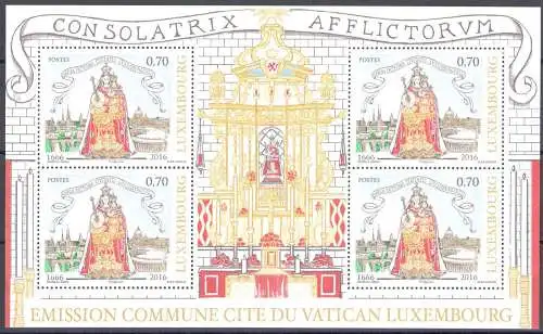 2016 Luxemburg, Gemeinsame Ausgabe mit dem Vatikanischen postfrisch **
