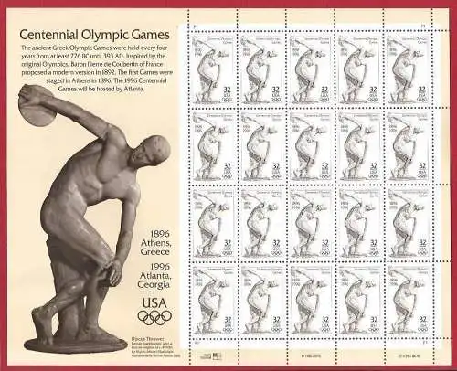 1996 USA, Nr. 2867 Olympische Spiele postfrisch/**