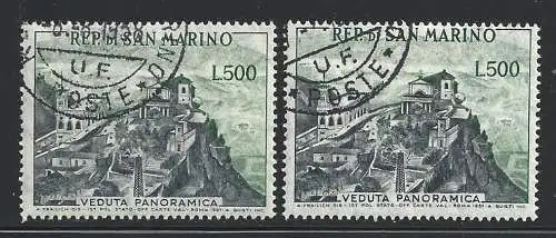 1958 SAN MARINO, Nr. 475 500 Lire grau und grün GEBRAUCHT