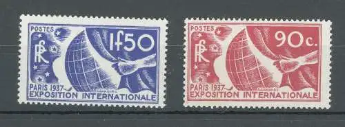 1936 FRANKREICH - Nr. 326-327 - Pariser Ausstellung - 2 hohe Werte - postfrisch**
