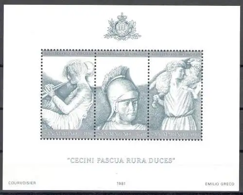 1981 San Marino, Vollständiges Jahr, neue Briefmarken 19 Werte + 1 Blatt - postfrisch**