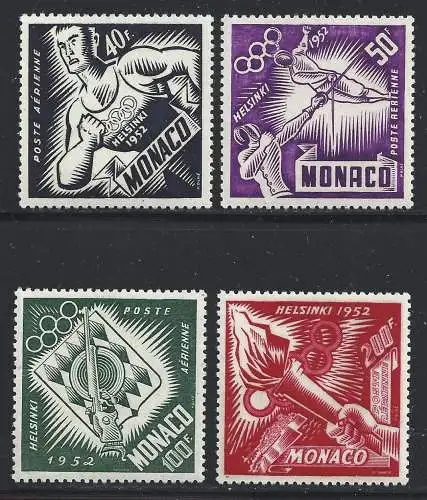 1953 MONACO, Luftpost, 51/54, 4 Werte, postfrisch**