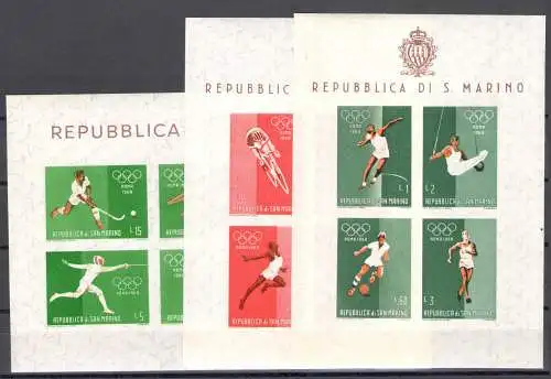 1960 San Marino, neue Briefmarken, 33 Werte + 3 Blätter - postfrisch**