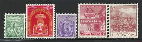 1956 NEPAL, SG Nr. 97/101 5 MNH/** Werte