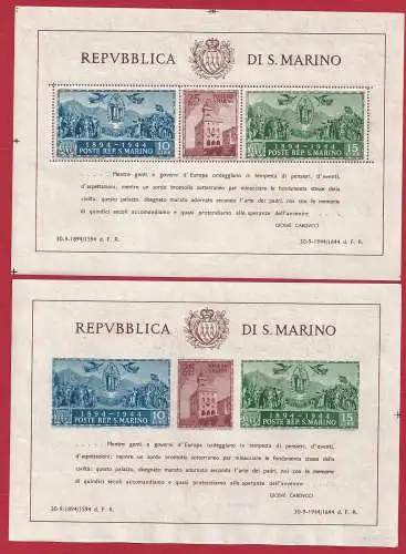 1945 SAN MARINO, BF Nr. 6b/7b MNH/** Filigrane Hammermill Bond-Made in USA