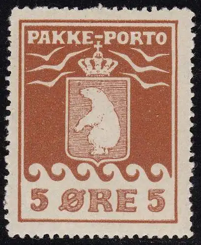 1916 GRÖNLAND, Postpakete Nr. 6 postfrisch/** Stempel Dr. Debo