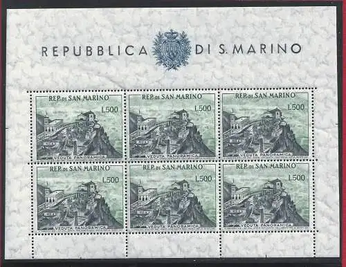 1958 SAN MARINO, BF Nr. 18 Panorama postfrisch/**