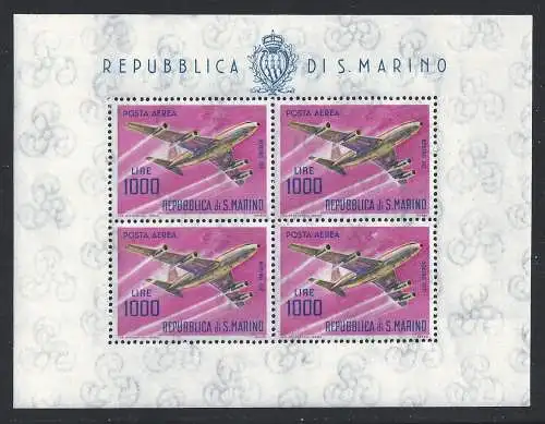 1964 SAN MARINO, BF Nr. 24, Moderne Flugzeuge 1.000 Lire, postfrisch**