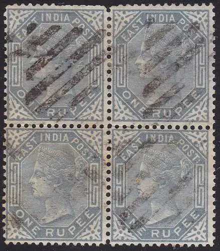 1874 INDIEN, SG 79 4-Block GEBRAUCHT