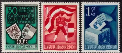 1950 ÖSTERREICH - Nr. 788/790 3 MNH/** Werte